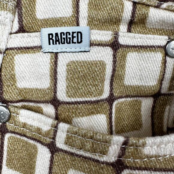 The Ragged Priest Jeans High Waist Pants Geometric Gold Cream 26 Boho Hippie - Picture 8 of 15